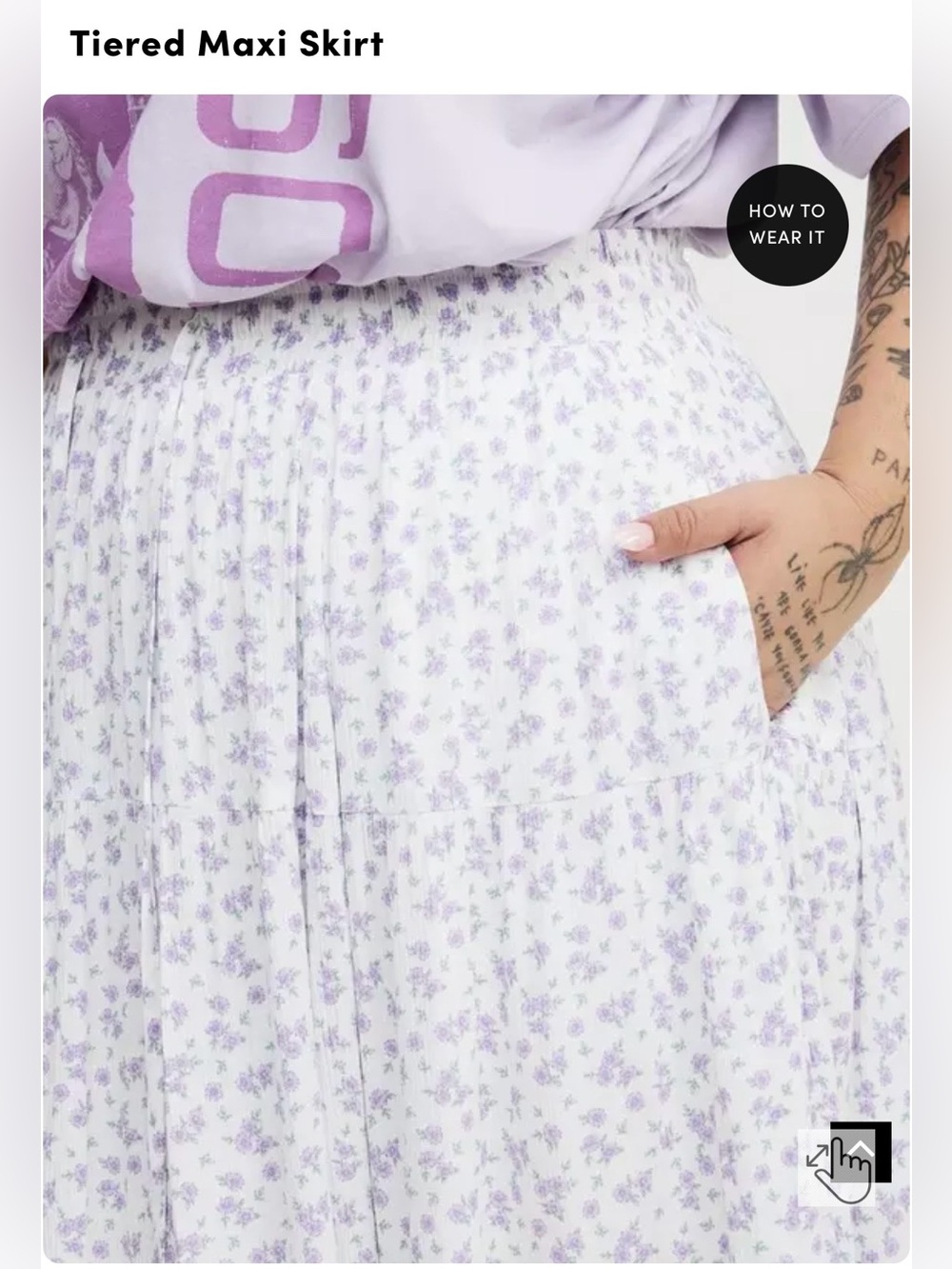 NWT Tiered Maxi Shirt (white & lavender floral)